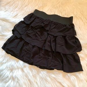 Girls black ruffled skirt